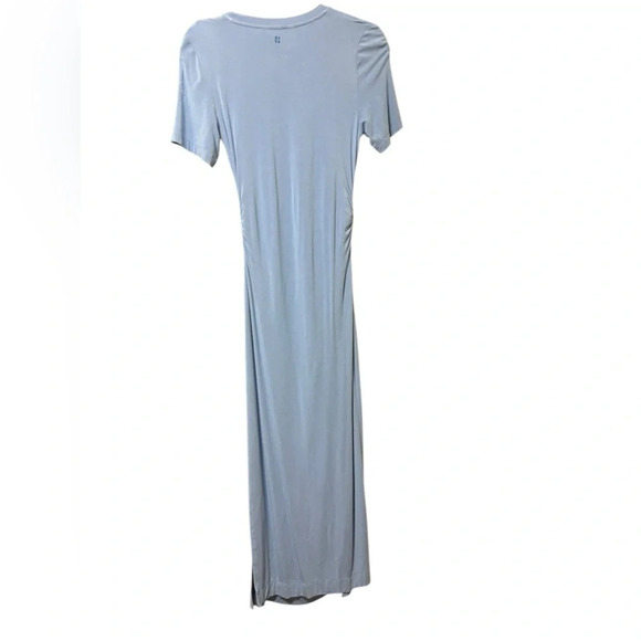 Sweaty Betty Blue Ambiance Ruched Tie Maxi Dress Grey Blue Short Sleeve Size XS - Picture 2 of 8